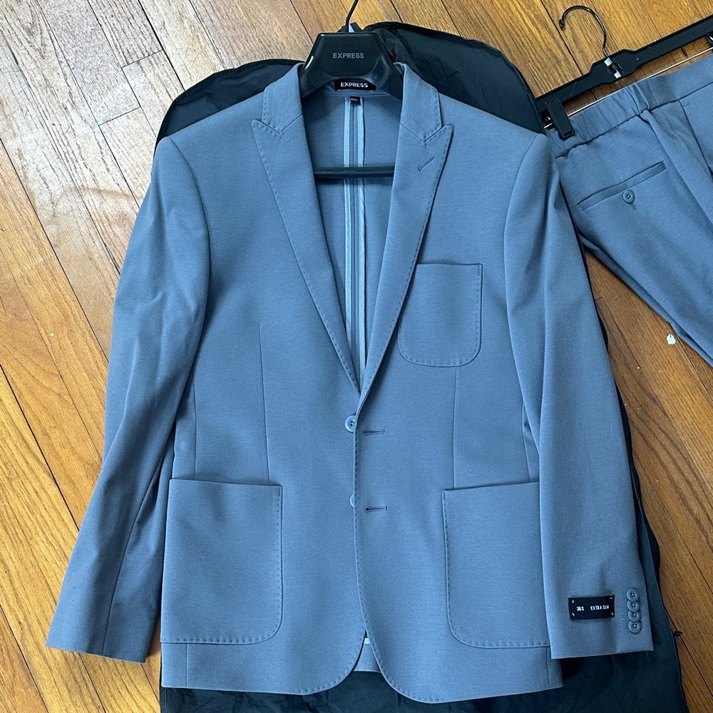 Express Men's Slate Gray Slim Suit